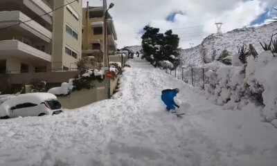 Η Ηλιούπολη Μετατράπηκε Σε «Πίστα» Snowboard (VIDEO)