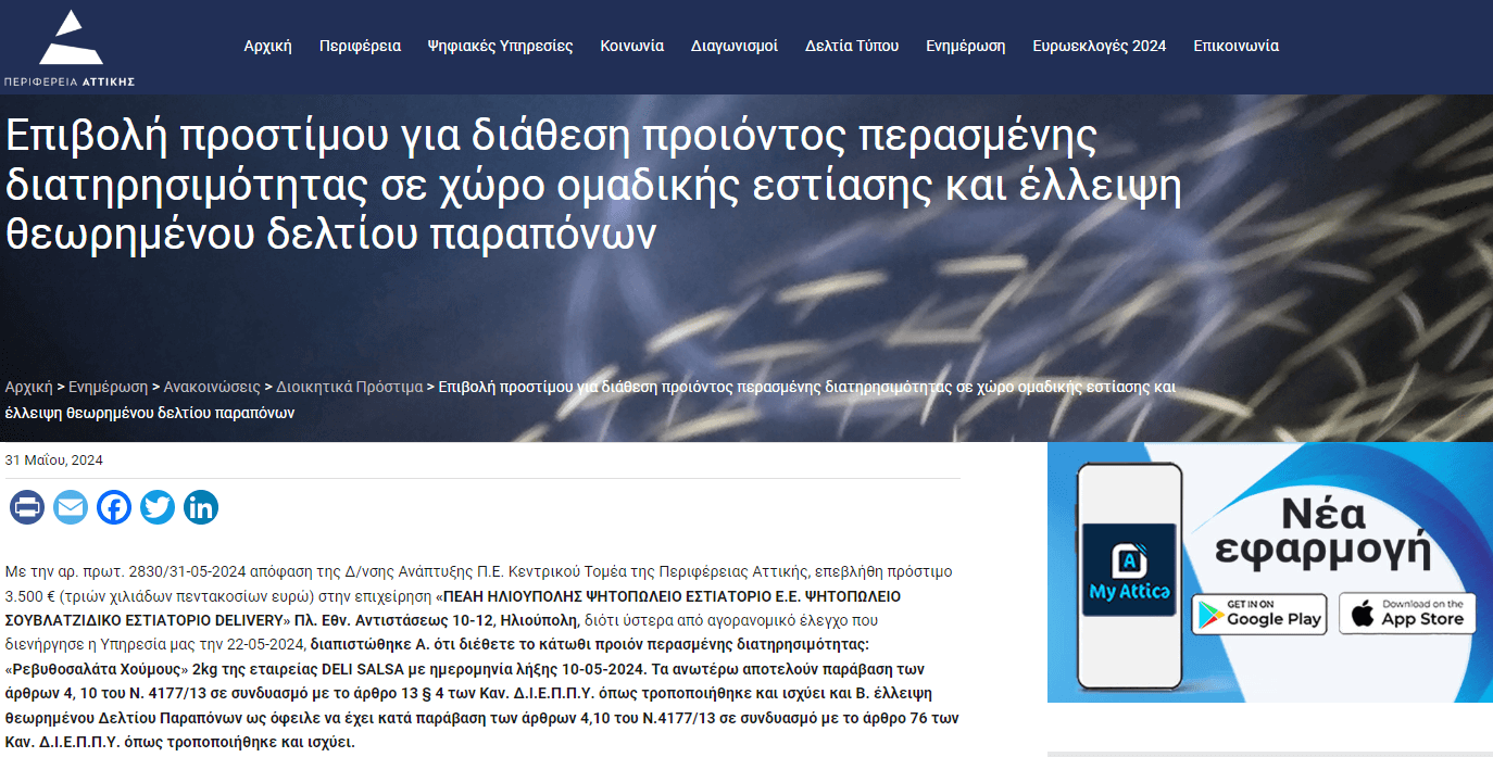 image Πρόστιμο 3.500 Ευρώ Σε Ψητοπωλείο Στην Ηλιούπολη