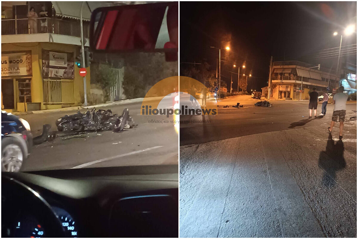 Τρομακτικό Τροχαίο Στην Ηλιούπολη – Διαλύθηκε Μοτοσυκλέτα & Τραυματίστηκε Σοβαρά Οδηγός