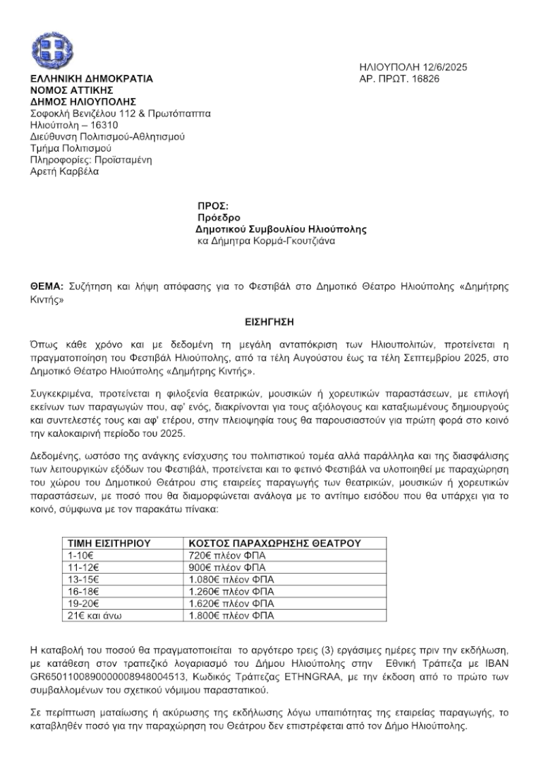 Ένα Θέατρο, Δύο Διαφορετικές Τιμές Παραχώρησης 1 image Ένα Θέατρο, Δύο Διαφορετικές Τιμές Παραχώρησης