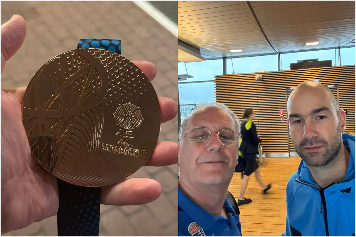 Ο Δημήτρης Ευαγγέλου Με Τον Βασίλη Σπανούλη Μετά Την Επιτυχία Της Εθνικής Στο Eurobasket 2025